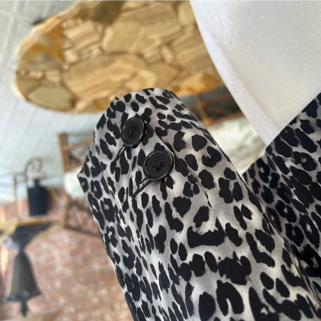 Aina Be Blazer Cropped Animal Print S Black Grey Cutaway - Image 13