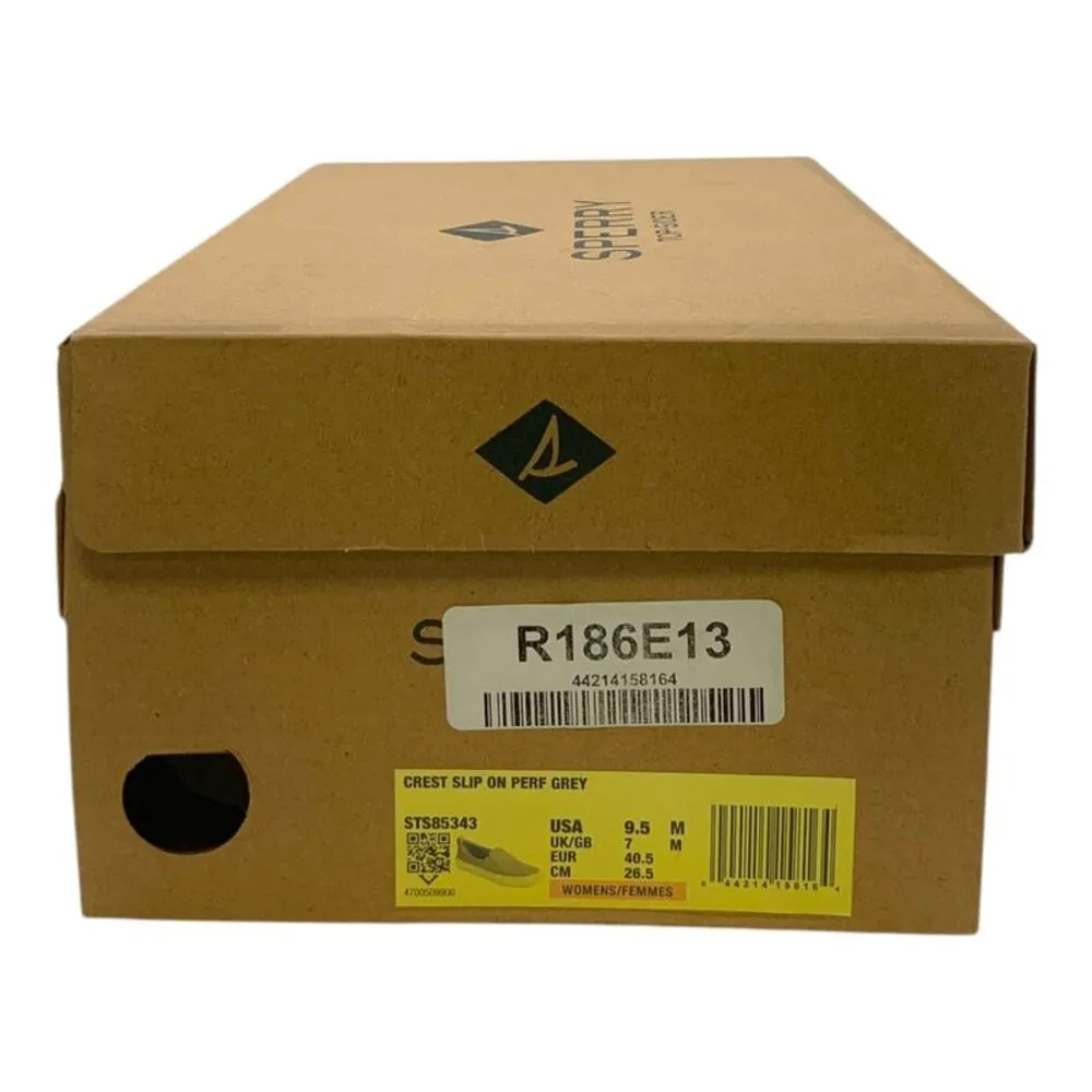 Sperry Crest Twin Gore Perforated Slip-On Sneaker Grey Leather US Women's 9.5M - Image 8