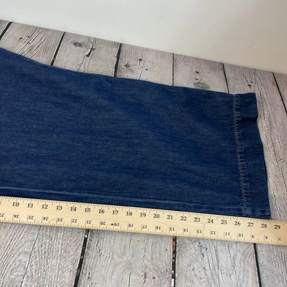 Lane Bryant Mid Rise Wide Leg Dark Wash Blue Denim Jeans size 20 plus size - Image 13