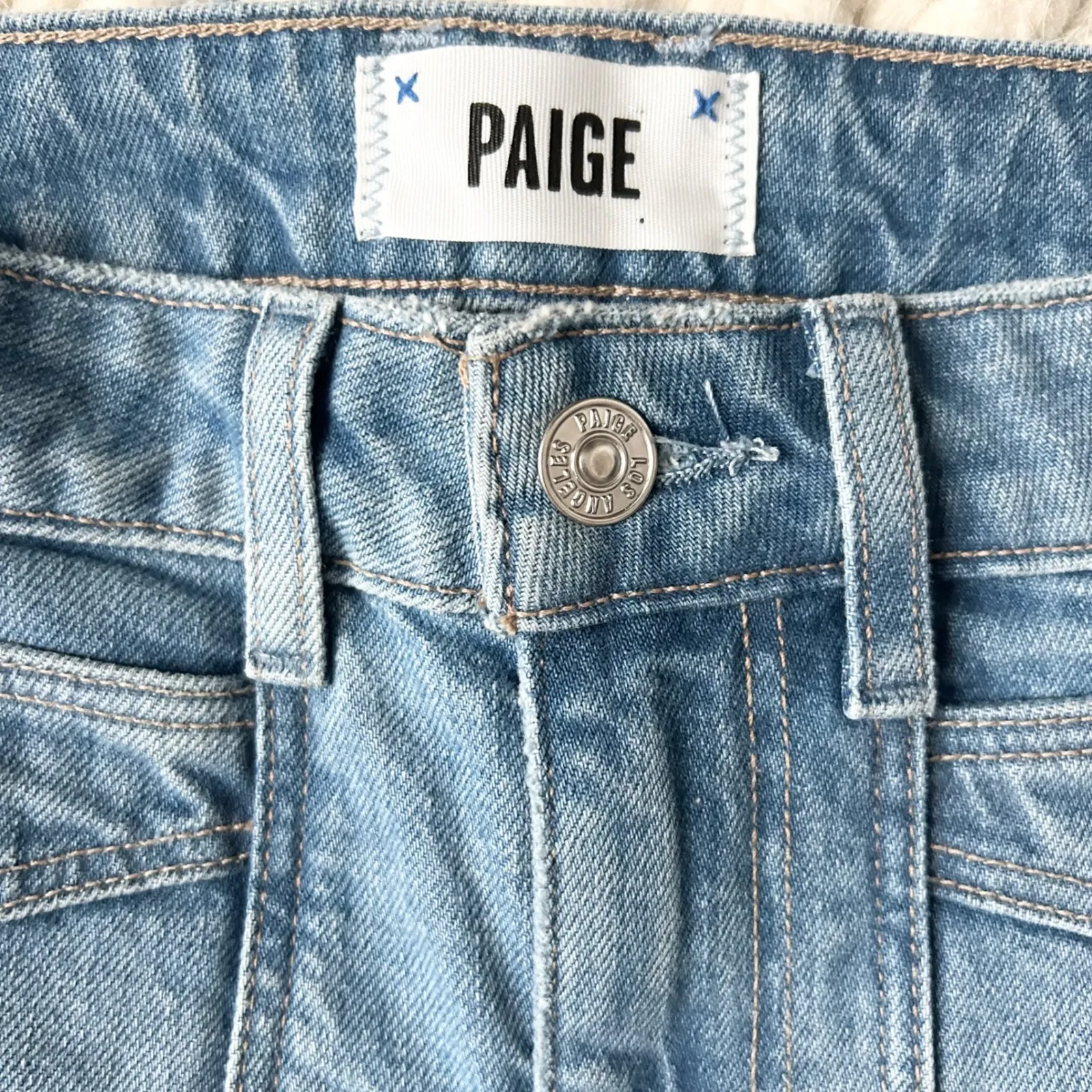 PAIGE Harper Ankle High Rise Wide Leg Jeans in Light Wash Size 26 - Image 7