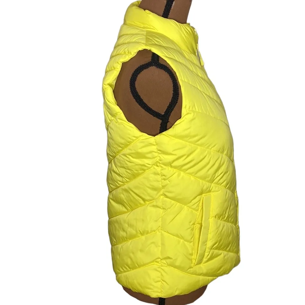 GAP warmest puffer neon yellow shooting star quilted winter vest size XS - Image 3