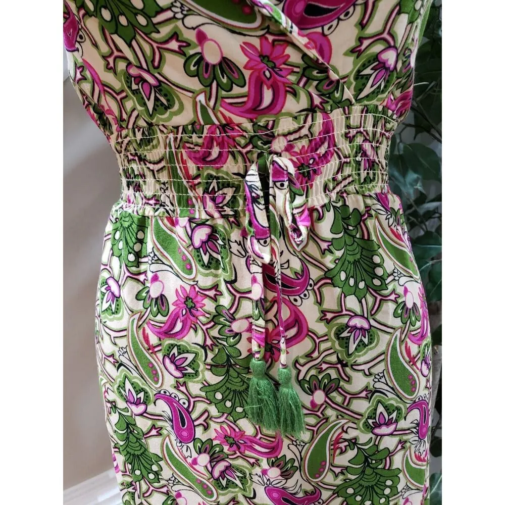 New Look Women's Multicolor 100% Rayon V-Neck Sleeveless Long Maxi Dress Size XL - Image 3
