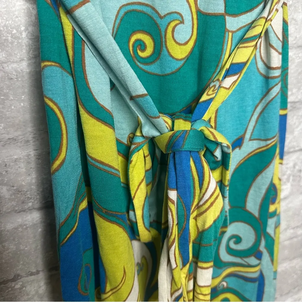 Banana Republic Blue Green Sheath Dress Cowl Neck Resort Wear - Image 10