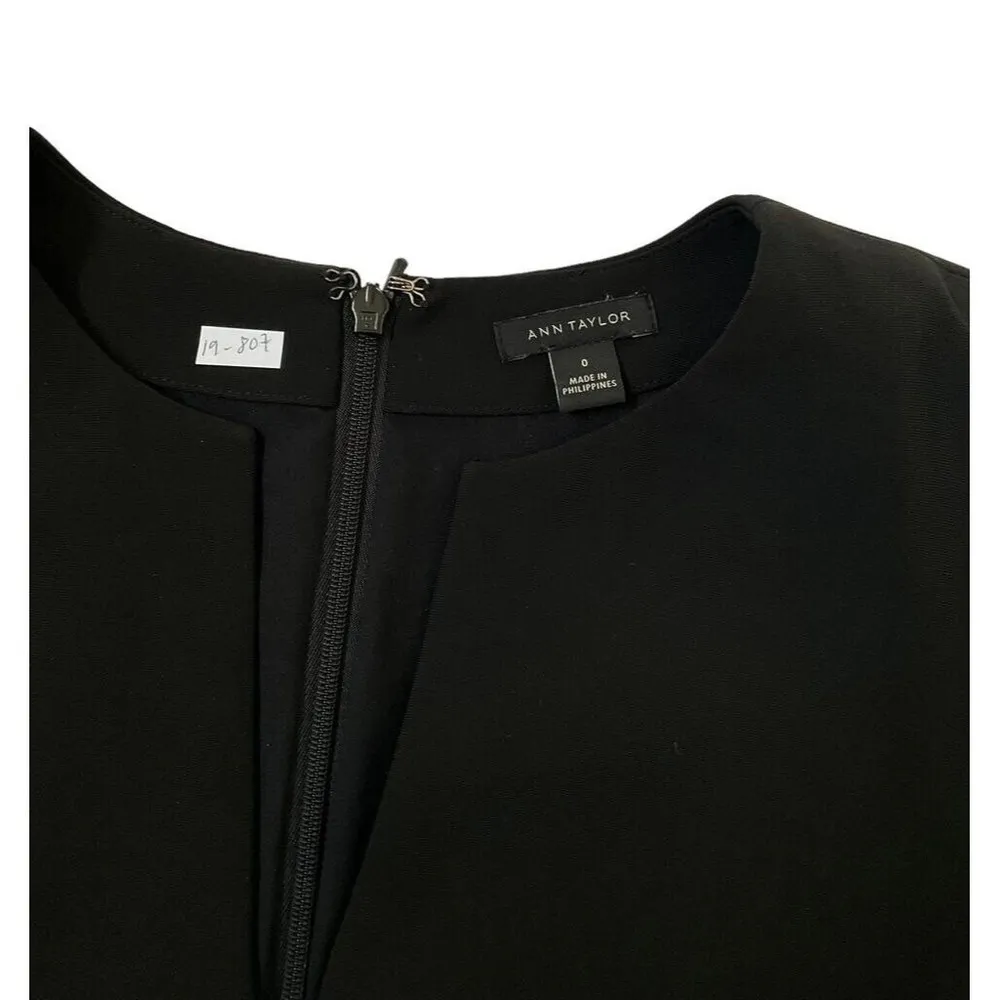 Ann Taylor Women Size 0 Black Tunic Top Shirt Sleeveless  19-807 - Image 4