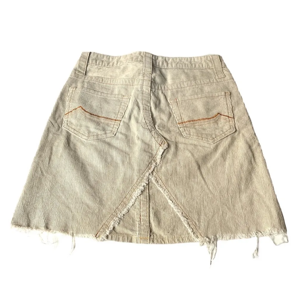 dELiA’s Raw Tr Corduroy High Rise Mini Skirt Cream Size 00 - Image 2