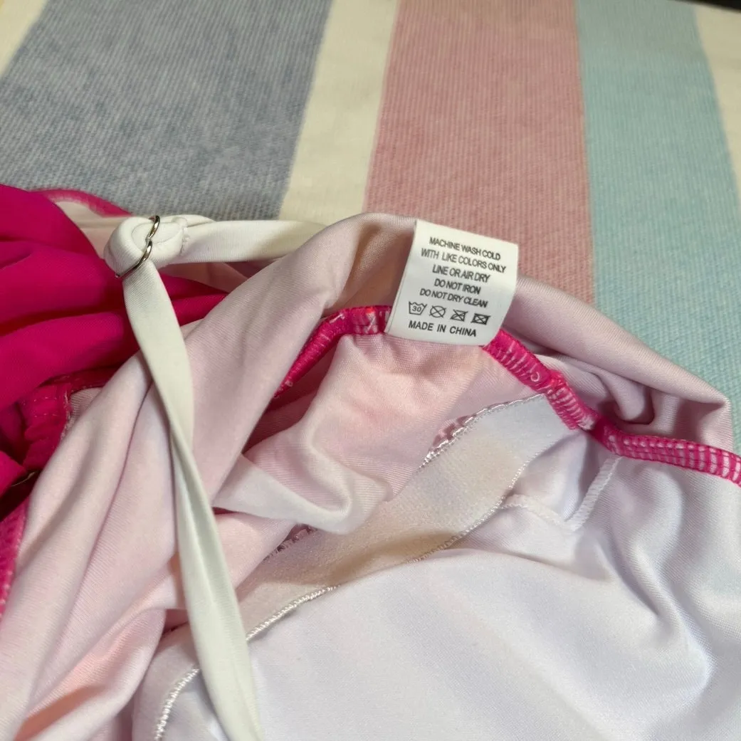 NWT, Eomenie One Shoulder One Piece Bathing Suit Sz Small Pink - Image 5