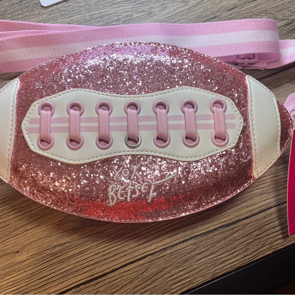 BETSEY JOHNSON Sequin Football Shoulder Crossbody Bag NWT Clutch - Image 2