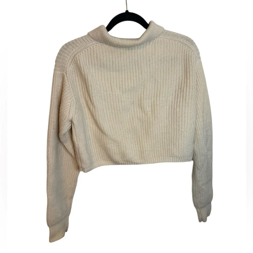 Wilfred Chunky Cream Button Front Merino Wool Boxy Cardigan - Image 2