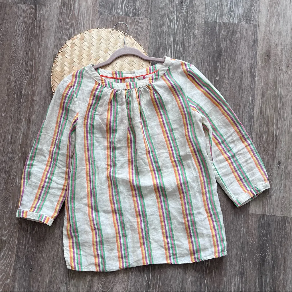 Boden Katie linen top striped button back‎ Size 8 - Image 2