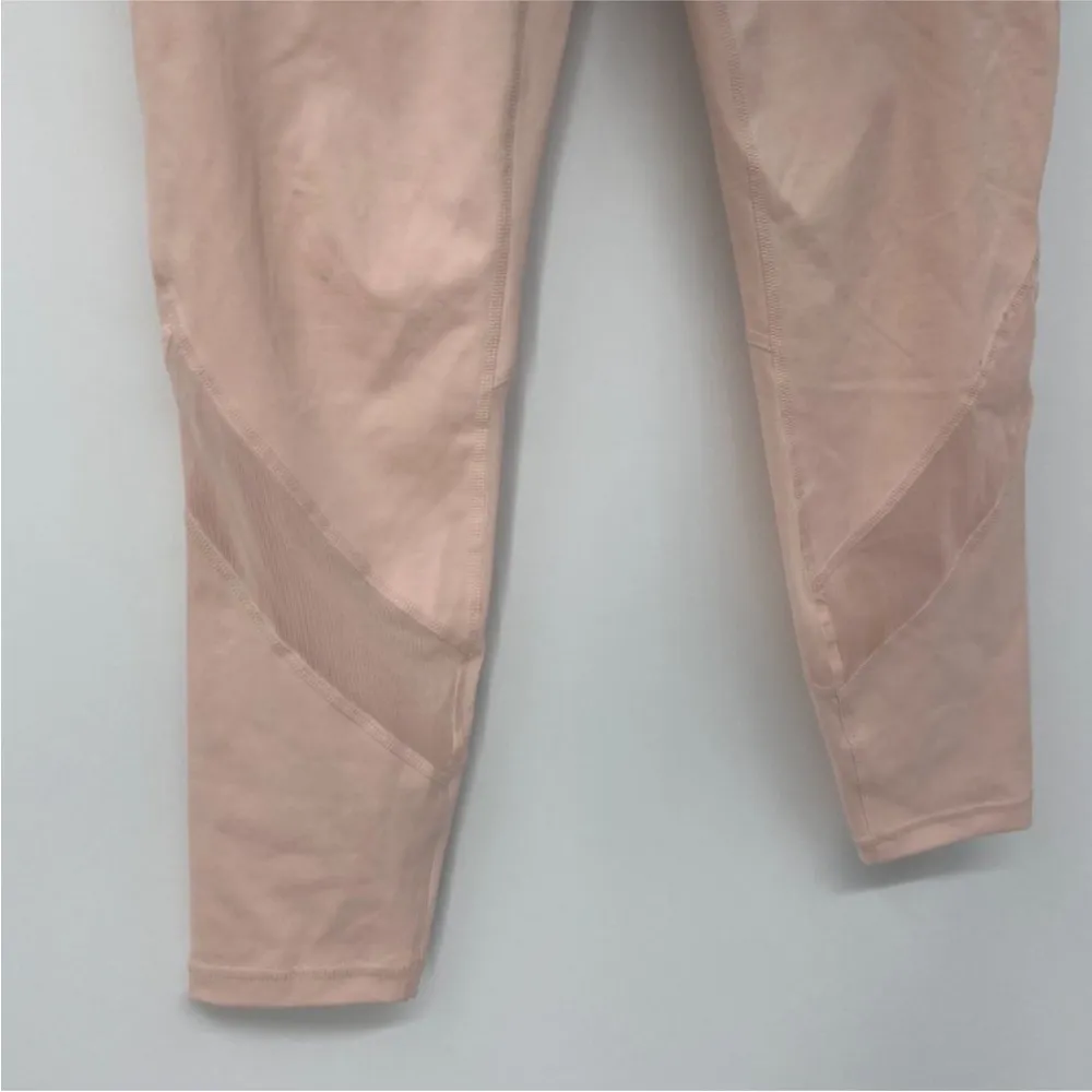 Athleta Eclipse 7/8 Tights Mesh Leggings Size Medium Pink Ballerina Gown - Image 4