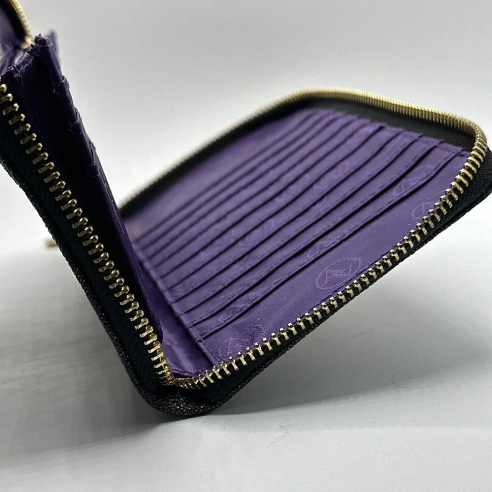 Adrienne Vittadini Womens Black Long Zip Around Wallet CC Slot Cheetah Pebbles - Image 5