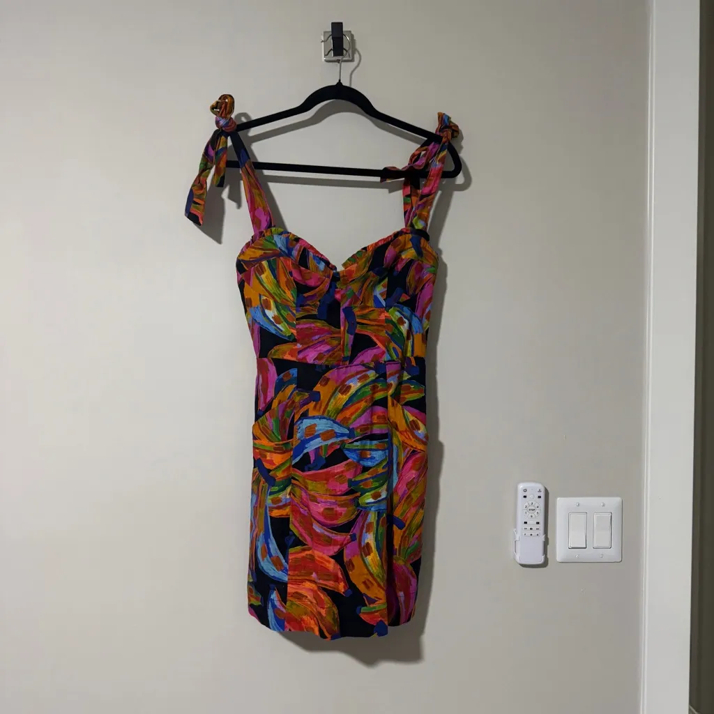 Farm Rio Rainbow Bananas Mini Dress Size Small
NWOT - Image 3