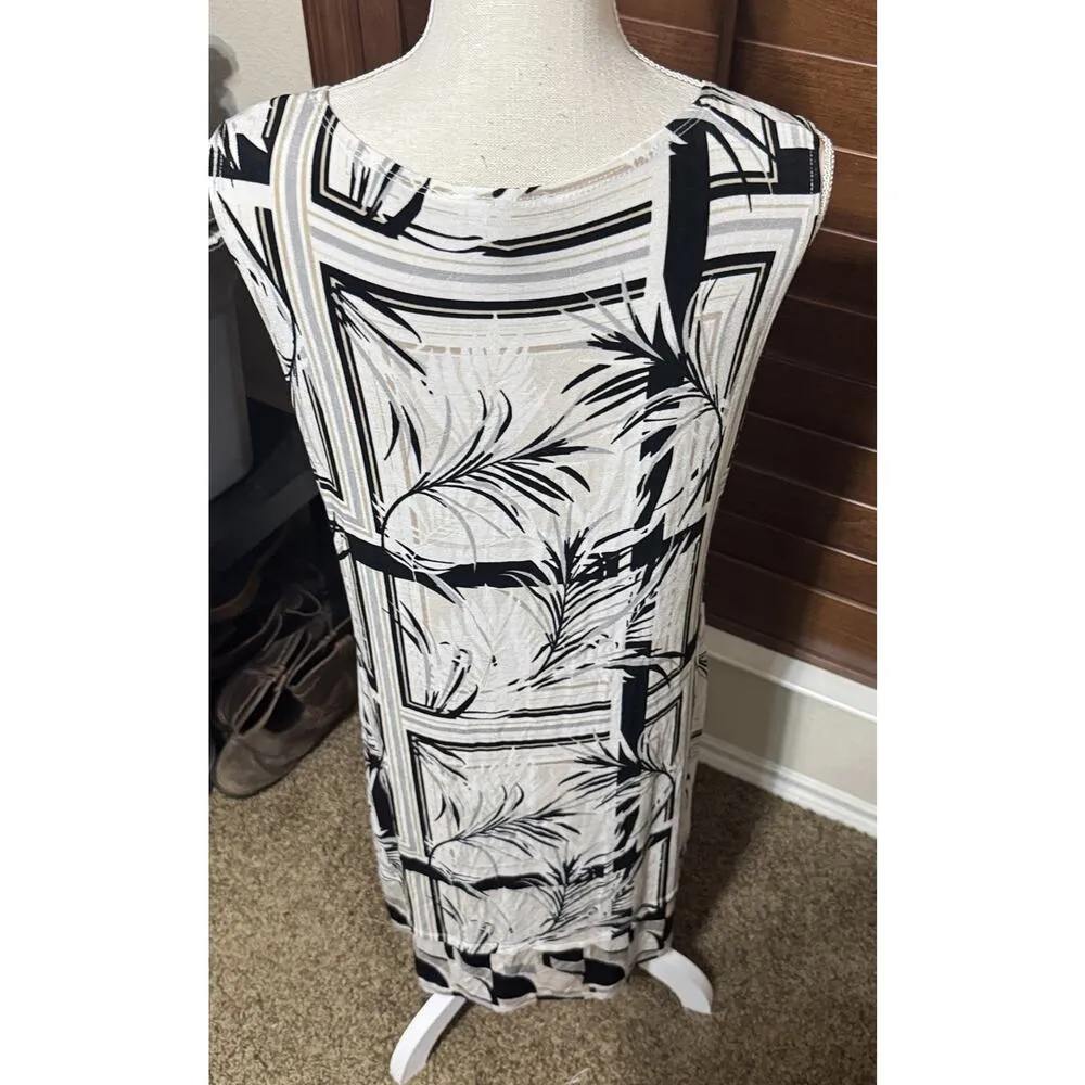 Dana Buchman Travel Anywhere Dress L Tank Slinky Sleeveless Summer Spring MIDI - Image 4