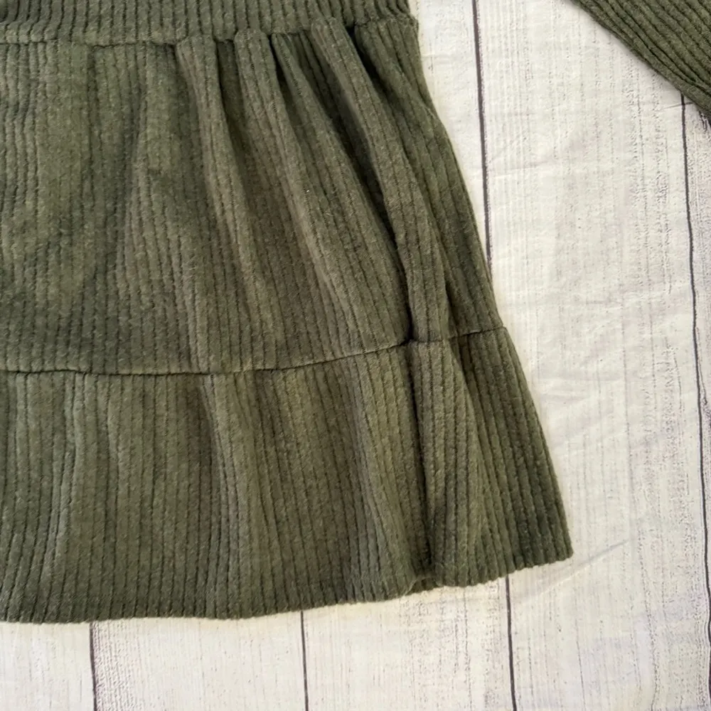 CENY new size XS dark green tiered long sleeve A line dress new - Image 10