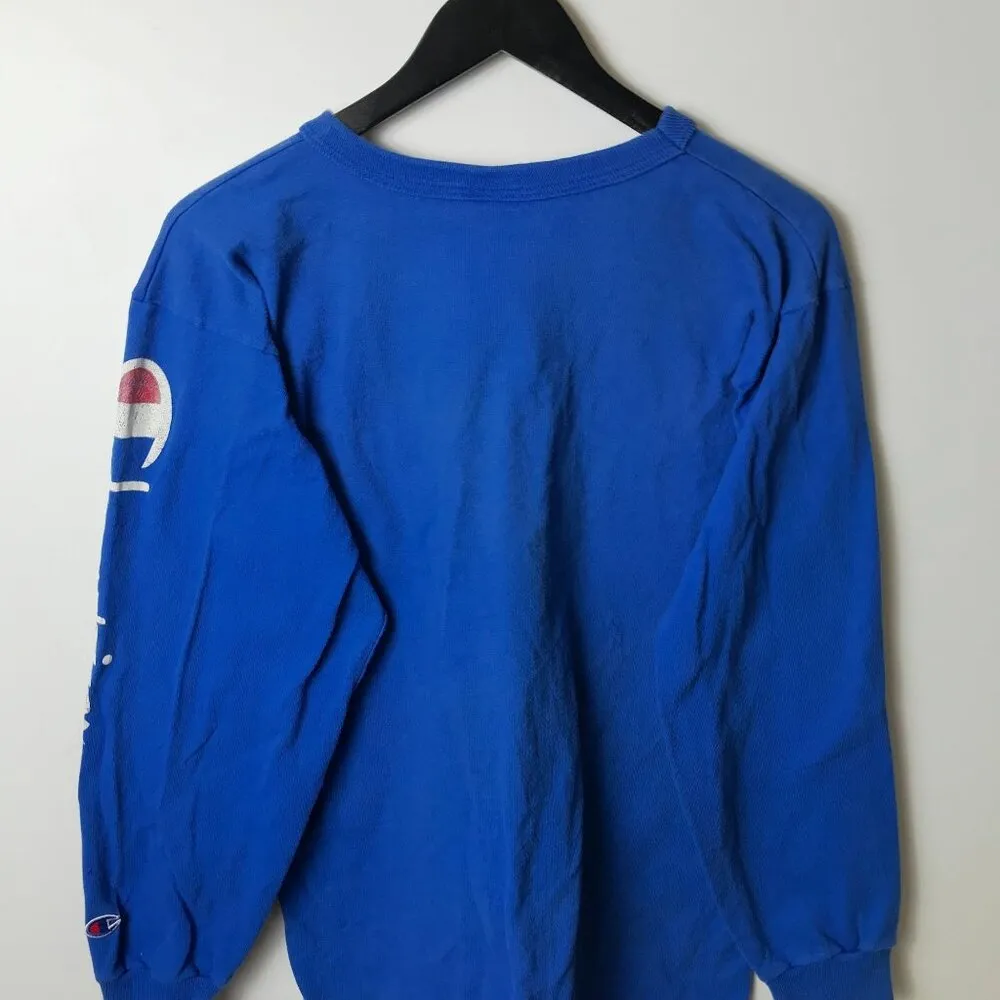 Champion T Shirt Vintage 90s Blue Medium M Graphic Tee - Image 11