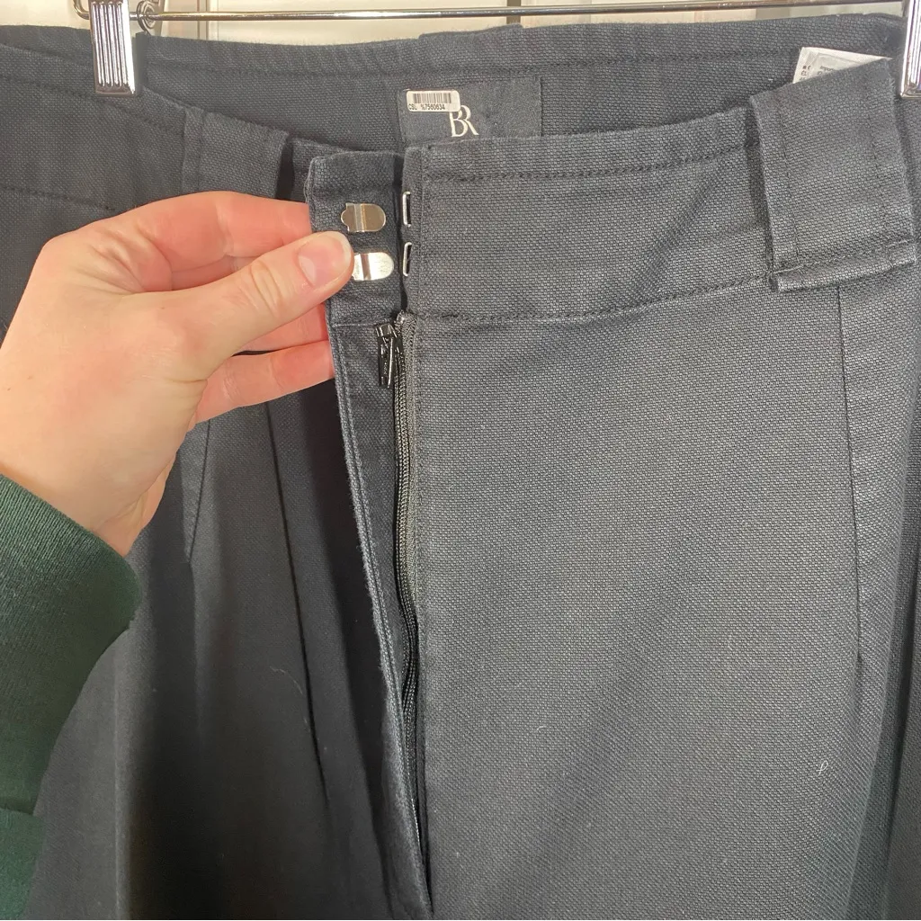 BR Banana Republic‎ Black High-Rise Belted Culottes size 18 2024 cotton modal - Image 3