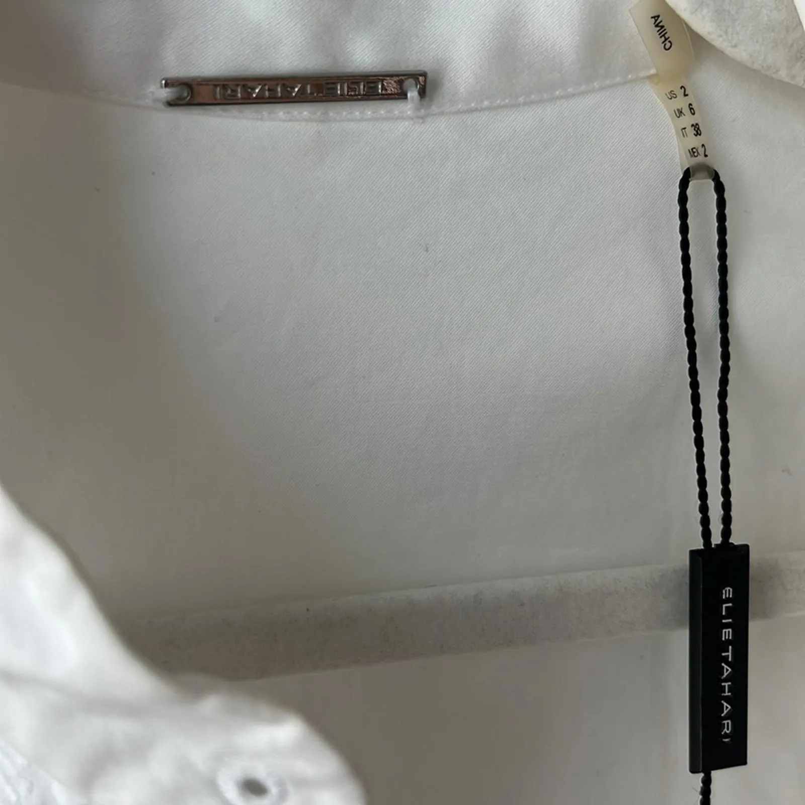 Elie Tahari Ann Tie Poplin Midi Dress White Size 2 $448 [COPY] - Image 11