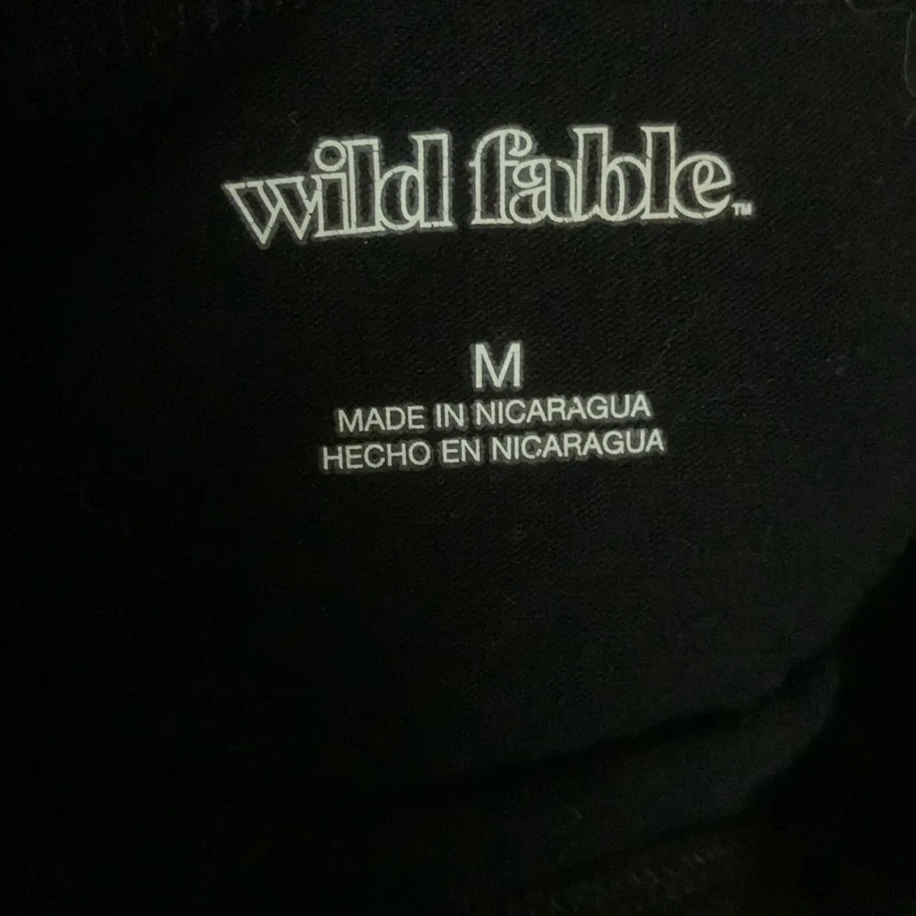 WILD FABLE Women's Short Sleeve Slim Fit Cropped T-Shirt Black M - Image 4