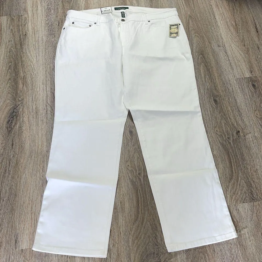 Lauren Ralph Lauren Modern Curvy Straight Leg Slimming Jeans Size 22W White - Image 9