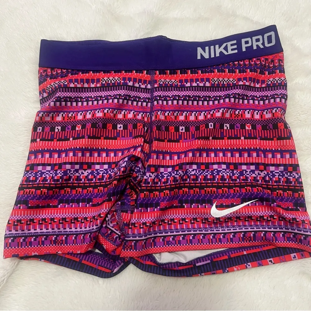 Adidas Nike Pro Multicolor Patterned Shorts - Image 2