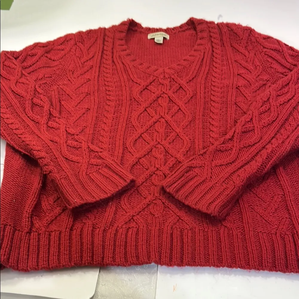 Red Cable Knit Sweater - Image 11