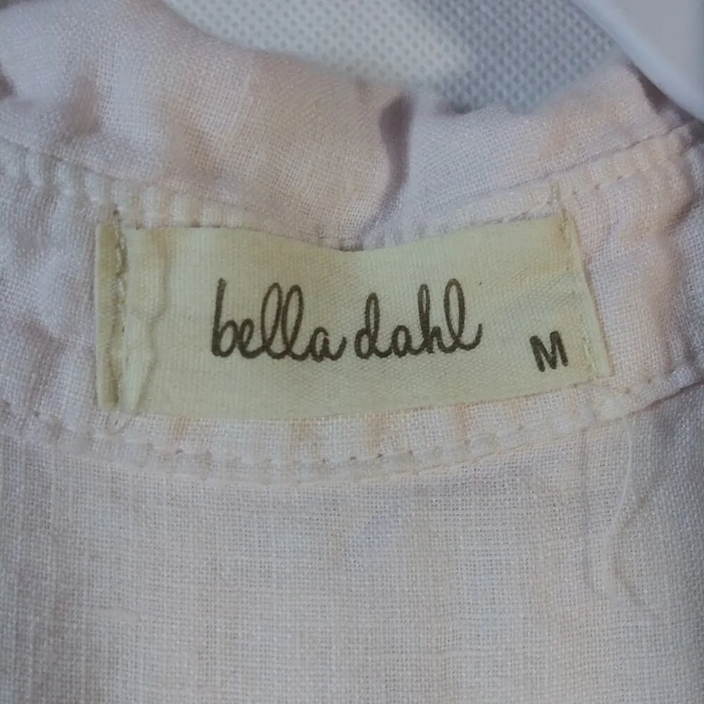 Bella Dahl Light Pink Linen Sleeveless Top Split Back Size M - Image 5