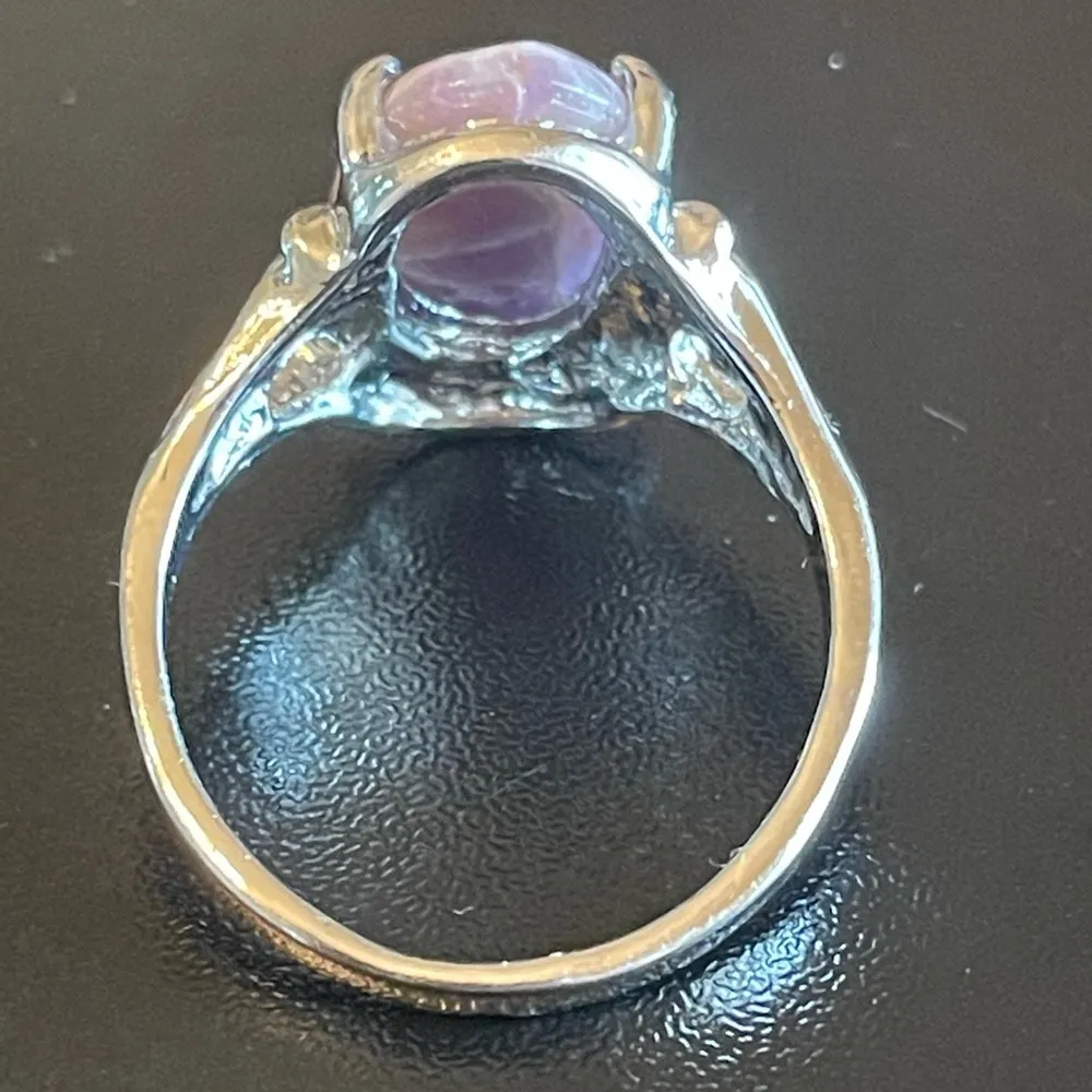 Elegant purple amethyst gemstone ring size 9 Silver - Image 4