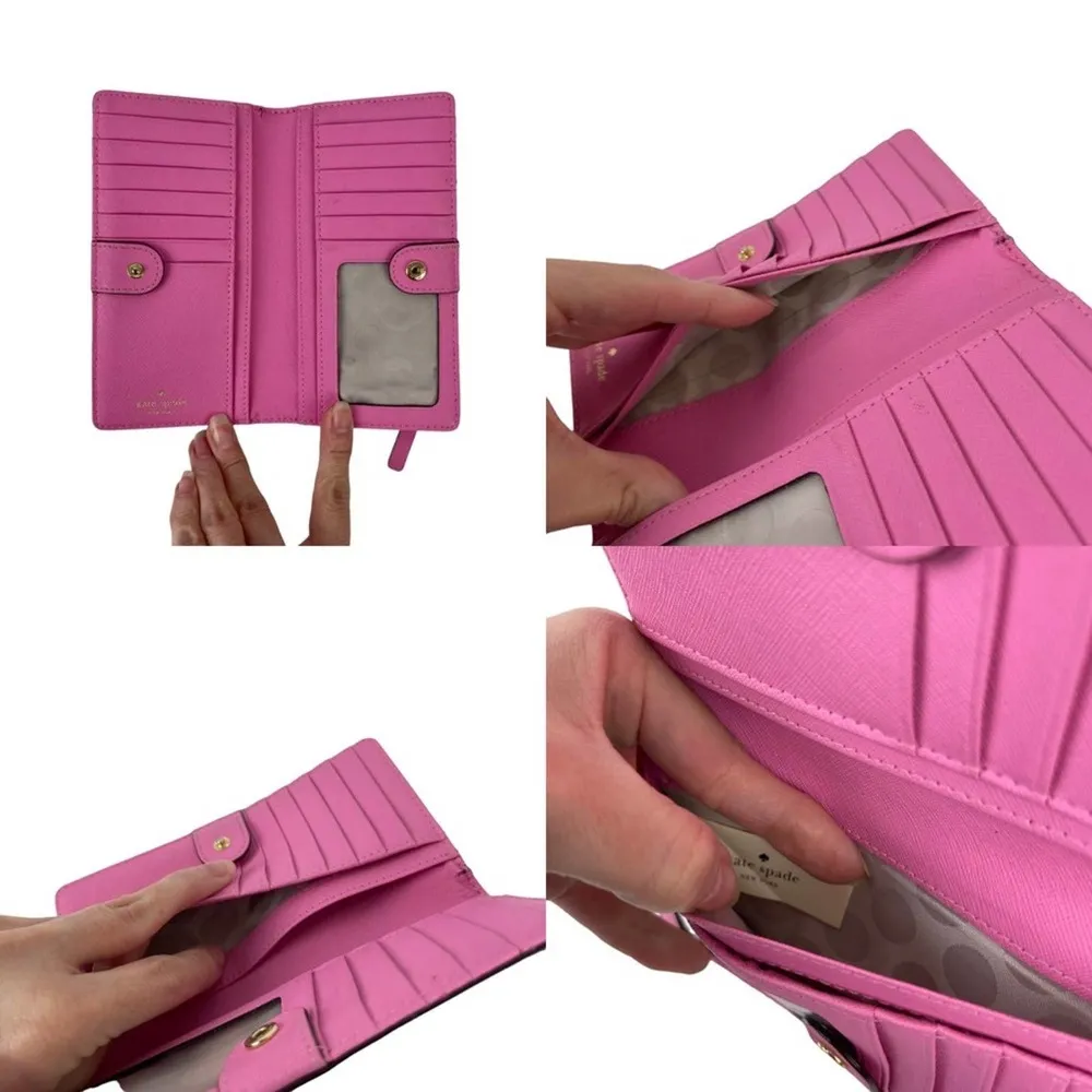 Kate Spade Womens Cameron Street Stacy Bifold Leather Wallet in Pink - Image 12