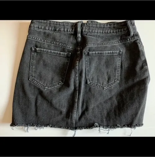 Distressed Black Denim Skirt - Image 5