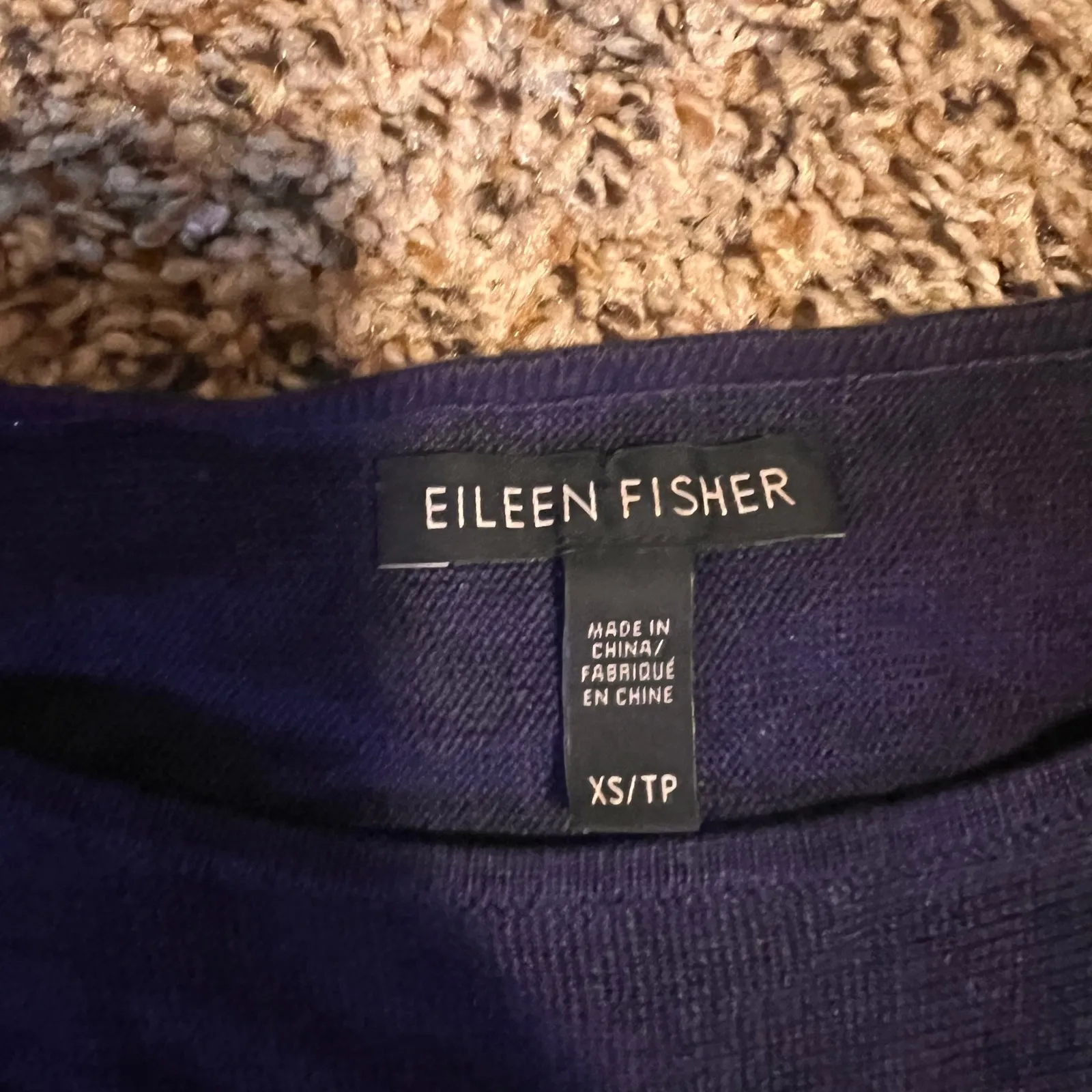 Eileen Fisher Purple Merino Wool Blend Asymmetrical Hem Long Sleeve Tunic Top XS - Image 2