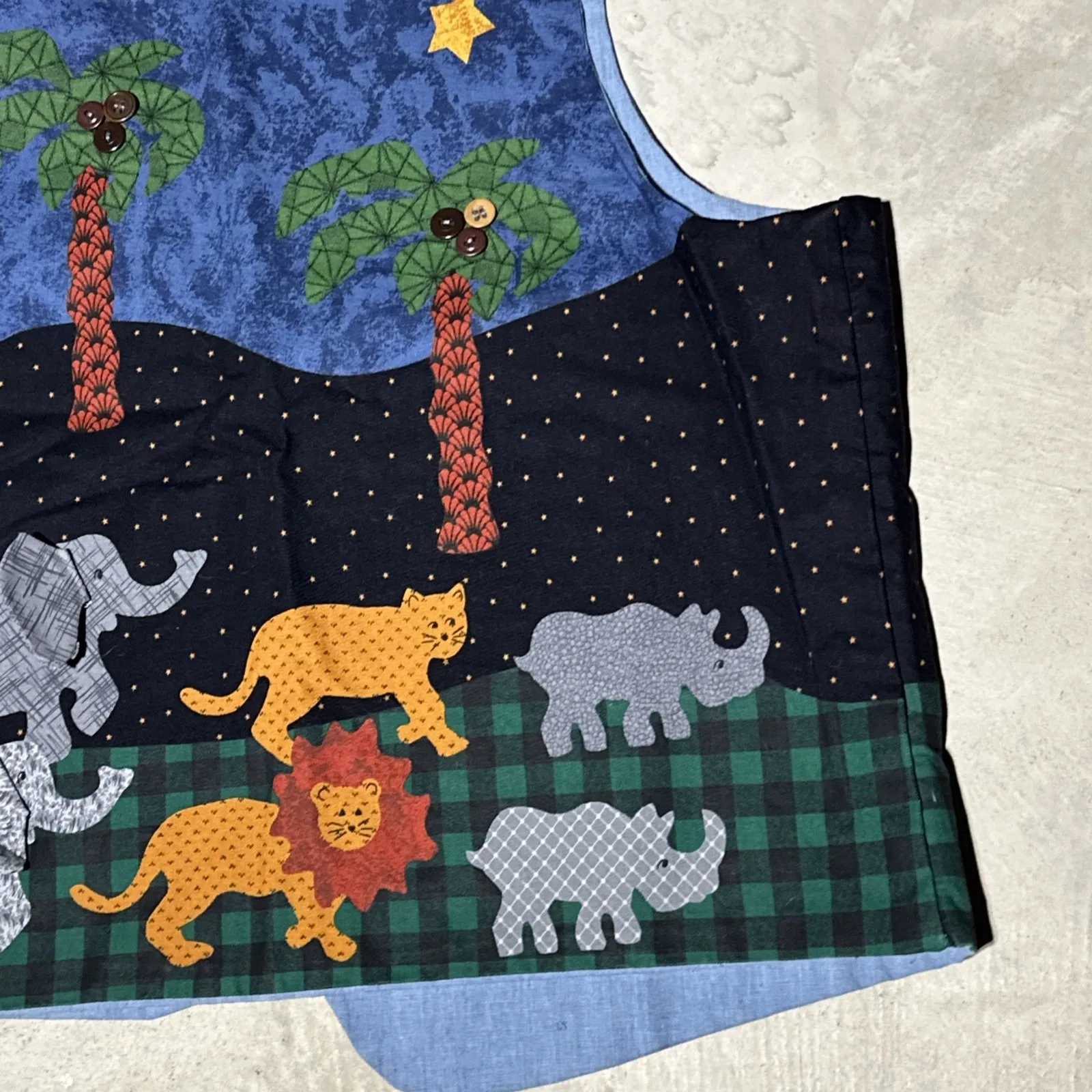Womens Handmade Vest Womens L XL Noah's Ark Applique Folk Art Animal Theme Retro - Image 13