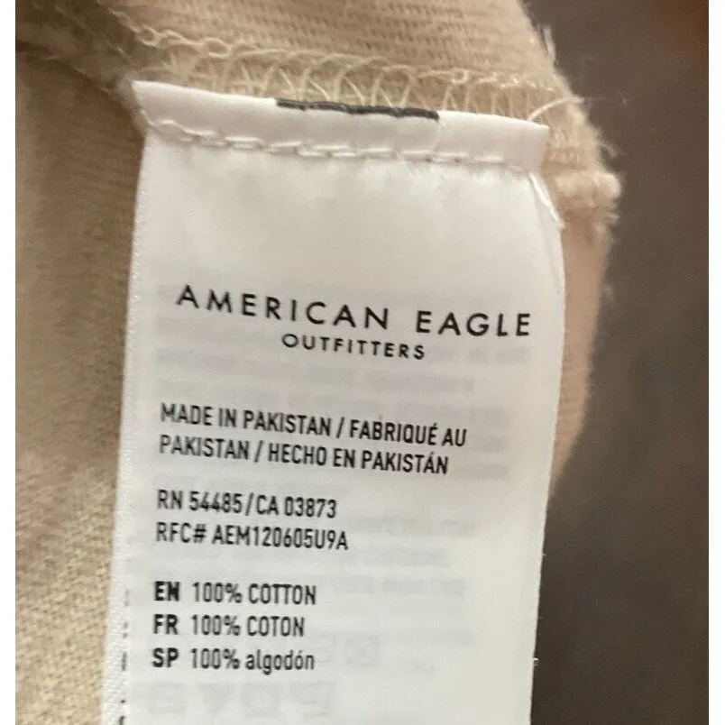 American Eagle Pullover  Hoodie Tan size Medium. LTOP788 - Image 5