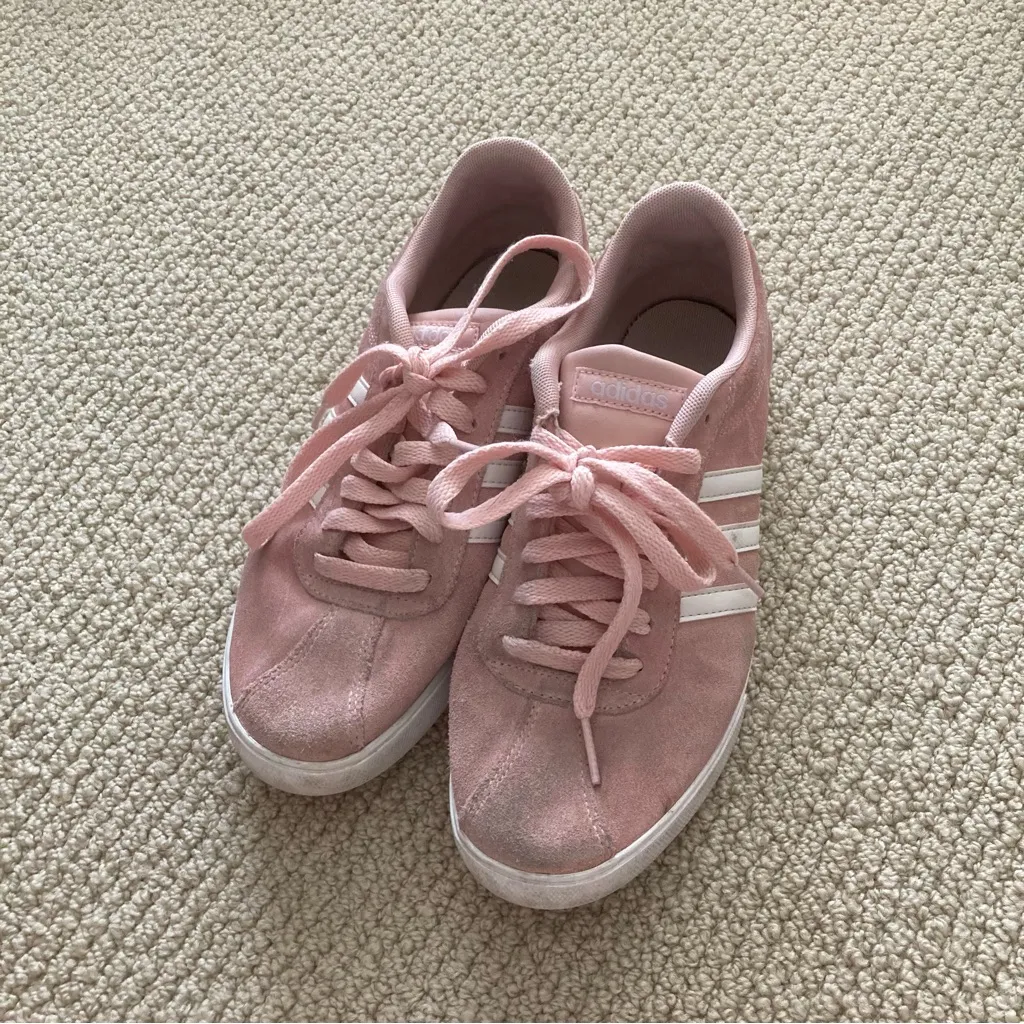 Adidas Women's Neo Courtset Sneakers Dusty Pink White Soft Size 7.5 Fashion EUC - Image 5