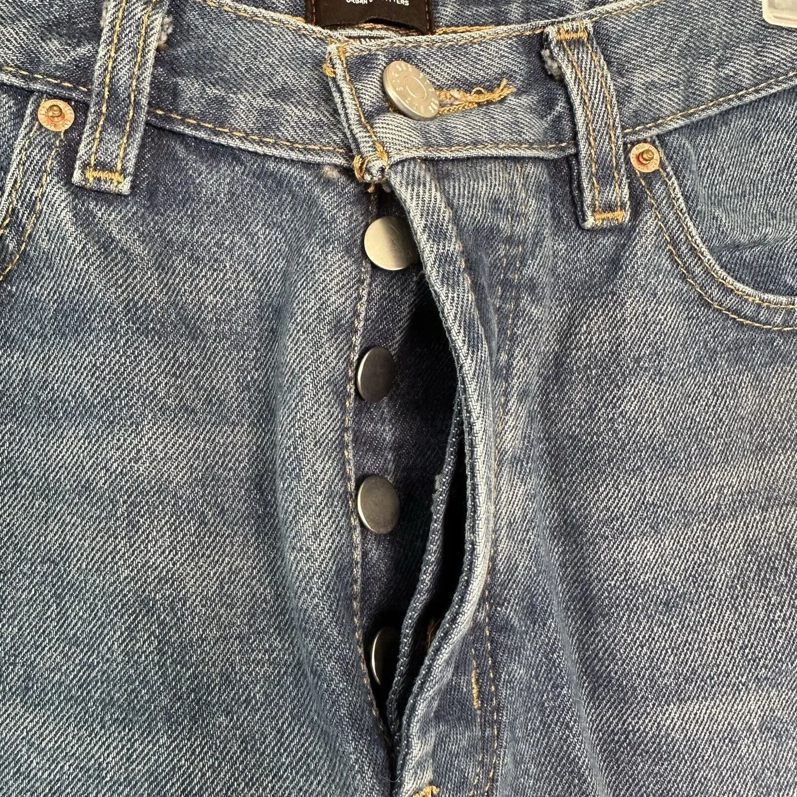 BDG Slim Straight High Waisted Button Fly Raw Hem Jeans Size 29 - Image 4