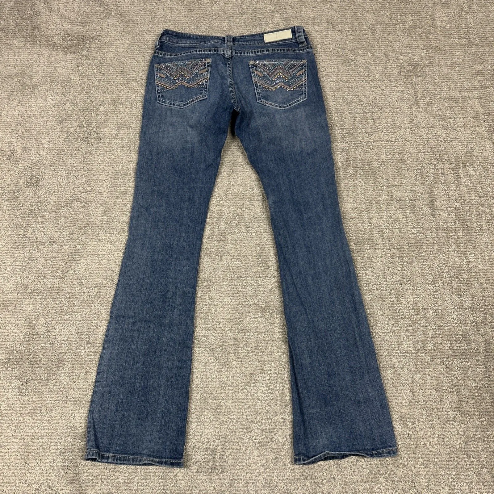 Rock & Roll Jeans Womens 29x33 Rival Low Rise Botocut Medium Wash Cowgirl Rodeo - Image 6