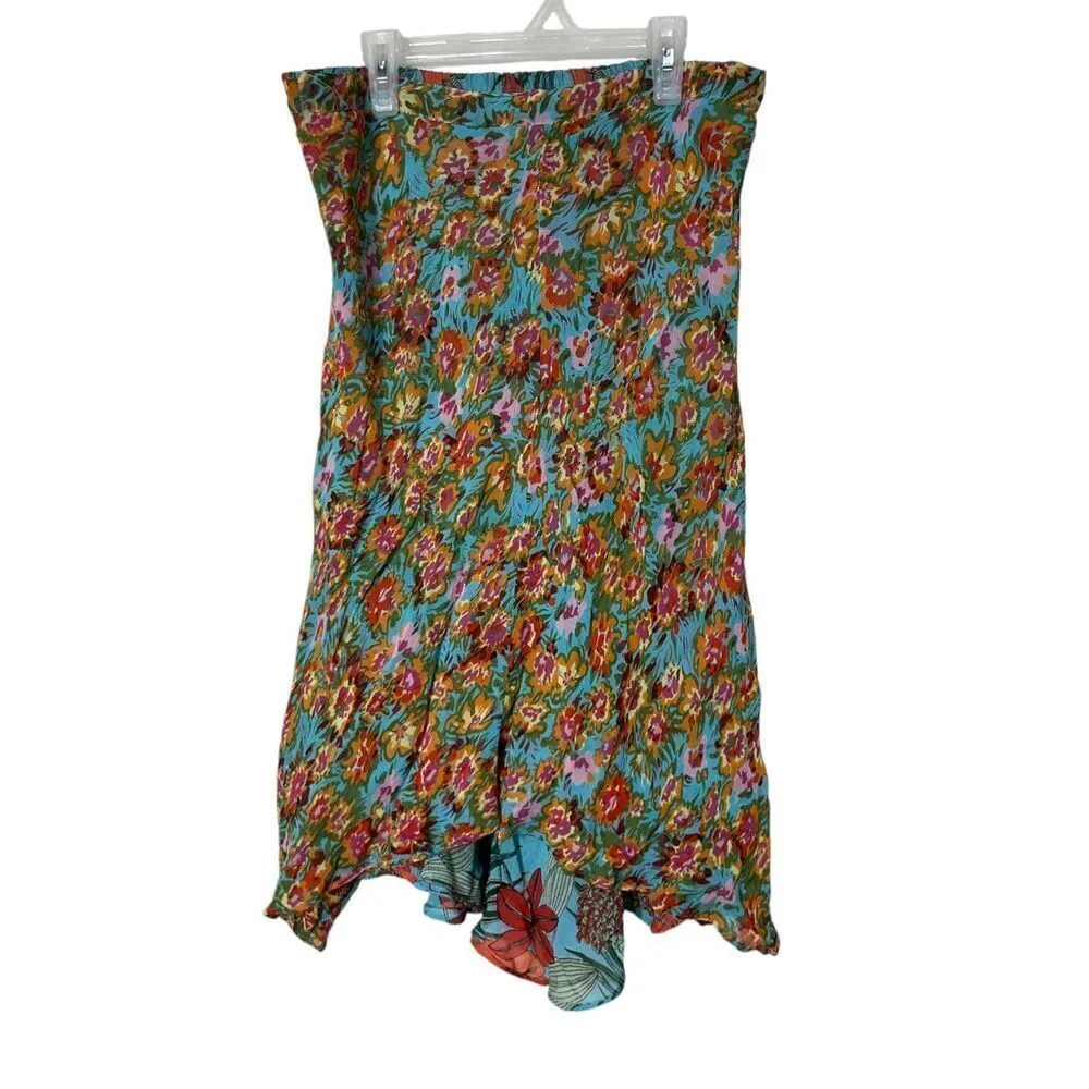 Vintage‎ Sarah Arizona Reversible Floral Print Skirt Size XL Blue - Image 5