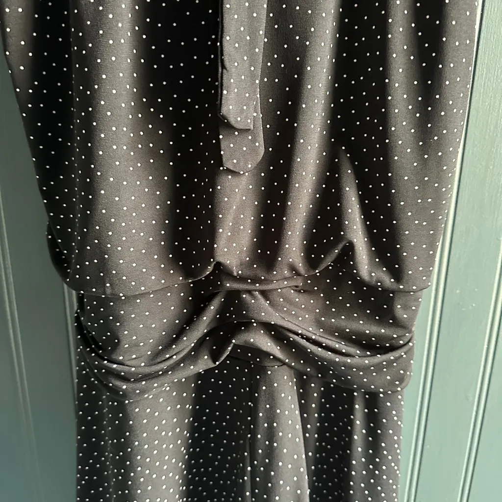 Studio Black Polka Dot Midi Dress Size 6 - Image 5