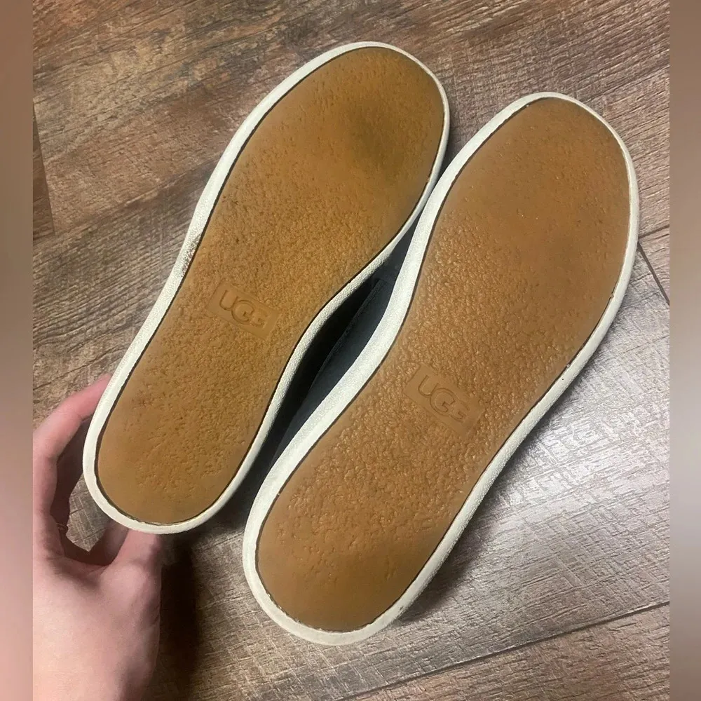 UGG  CAS 1019108 Black Leather Slip-On Casual Sneakers Size 9.5 - Image 5