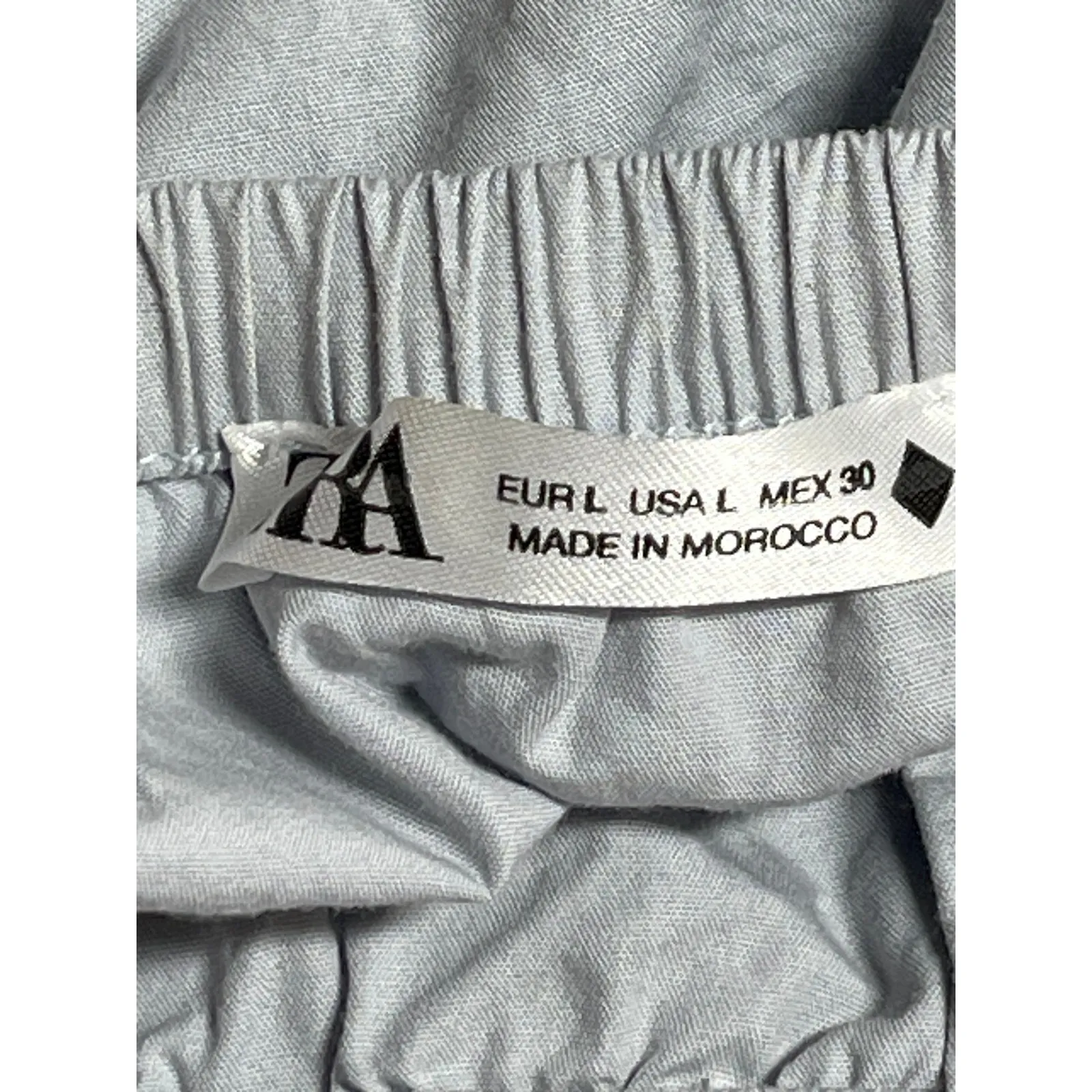 Zara Womens Gray Drawstring Elastic Waist Button Down Mini A-Line Skirt Size L - Image 3