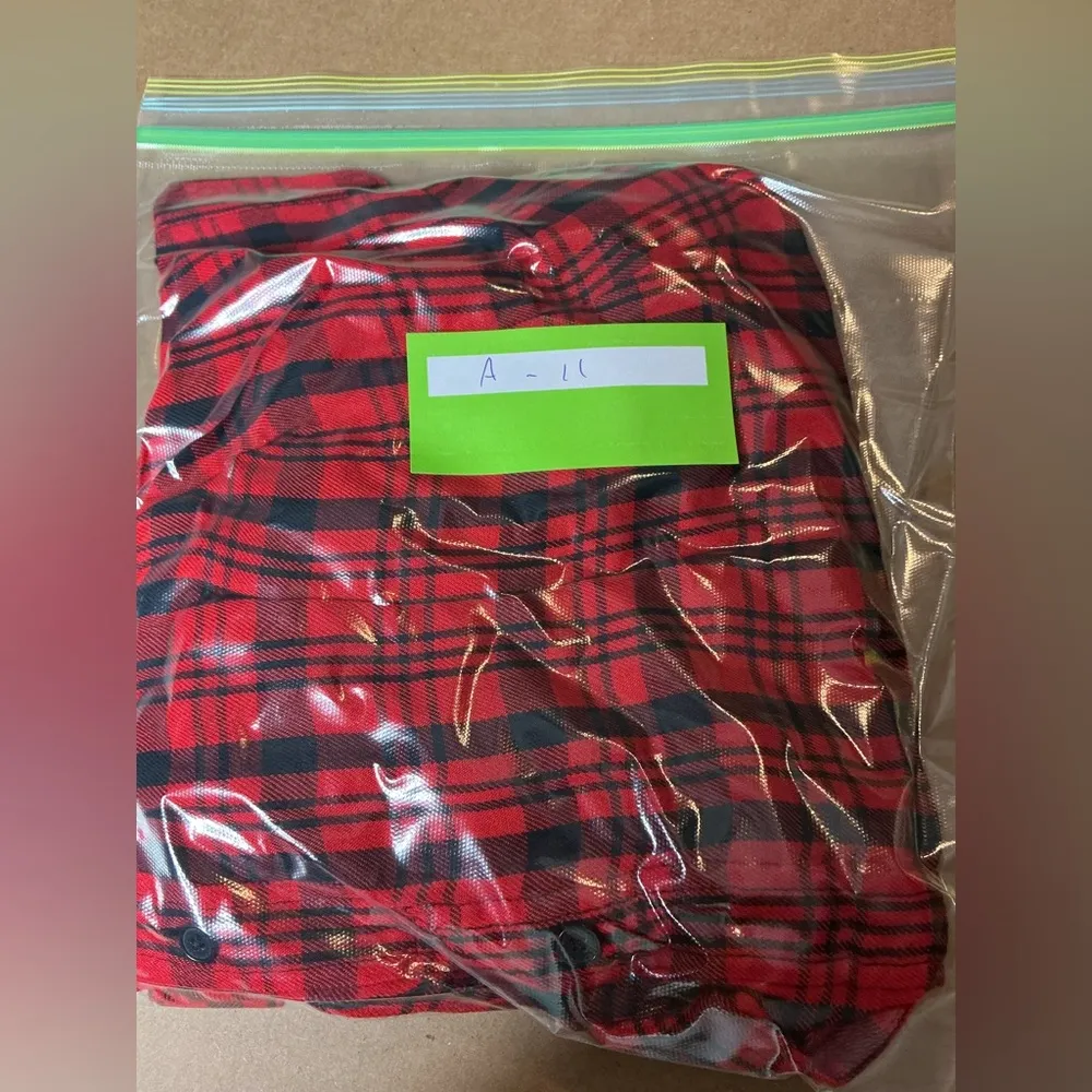 Express Red Checkered Long Sleeve Dress size S - Image 12