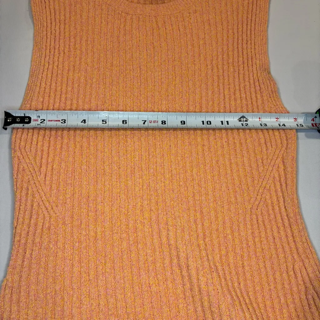ZARA Orange Creamsicle Sleeveless Knit Ribbed Dress Size Large - Image 5