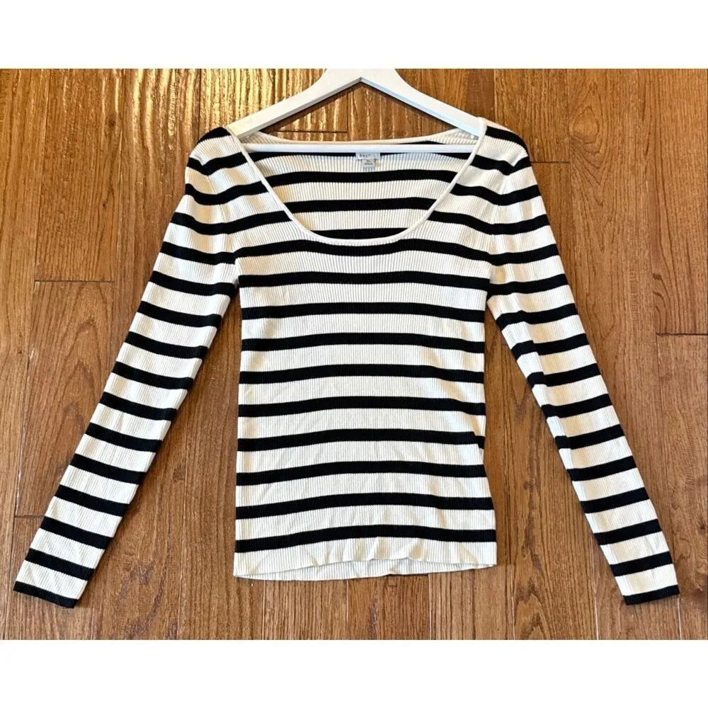 A New Day ribbed square neck striped pullover sweater XL - Image 10