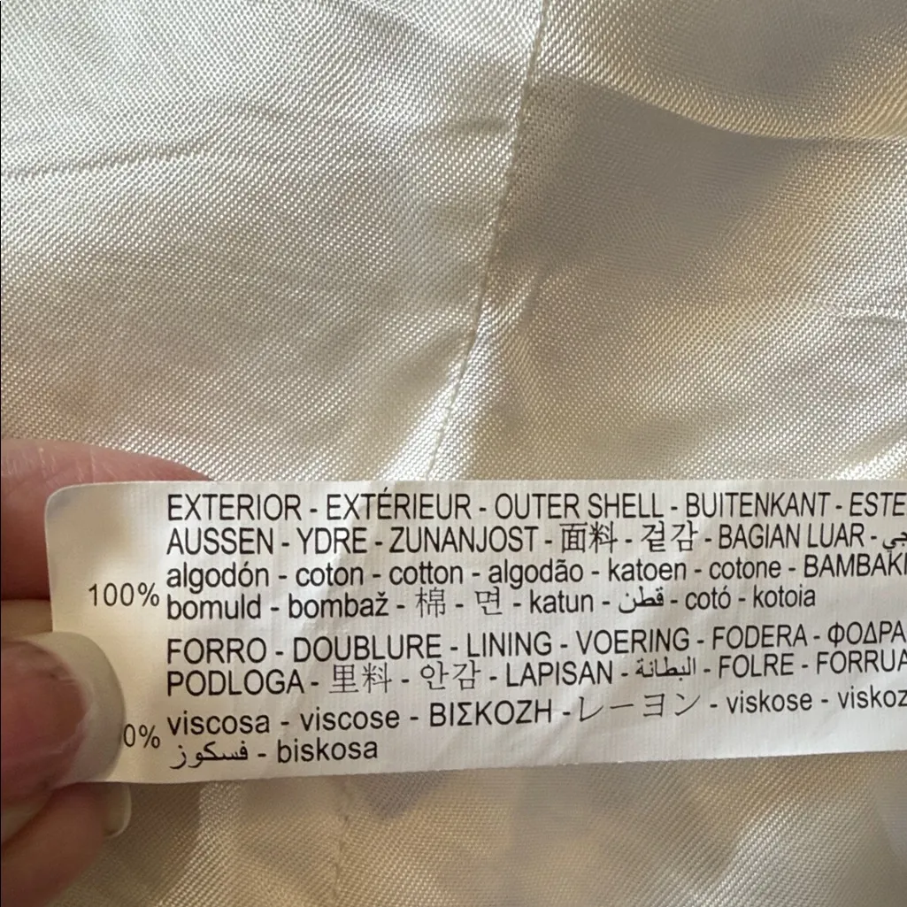 ZARA Cream Blazer w/ Pearl Buttons Size XS - Image 11