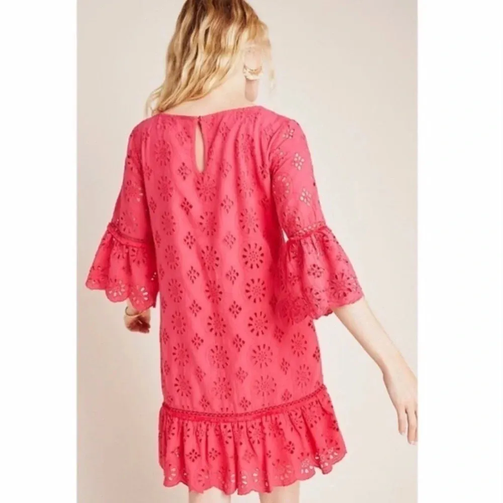 Anthropologie Pink Dani Lace Eyelet Tunic Dress Size 2 - Image 2