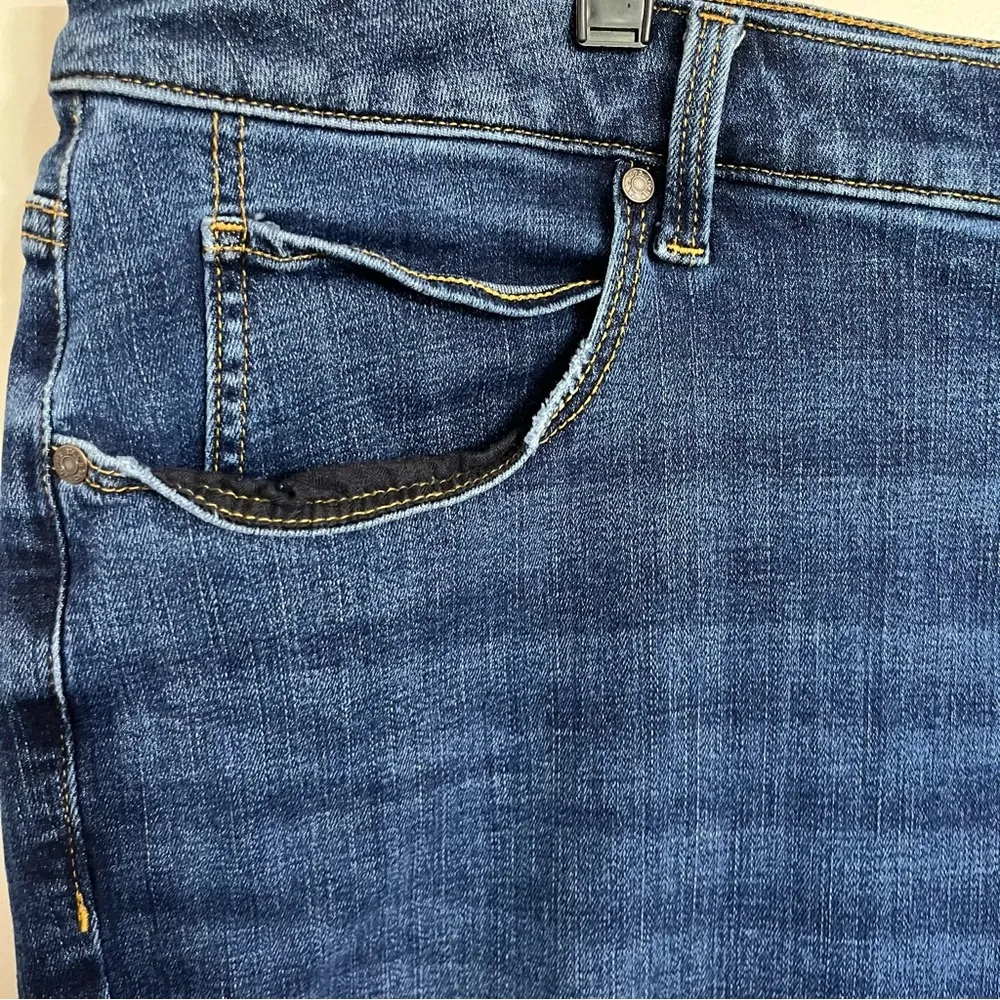 Talbots‎ High Waist Straight Leg Women's size 22W  Dark Wash Blue Denim Jeans - Image 2