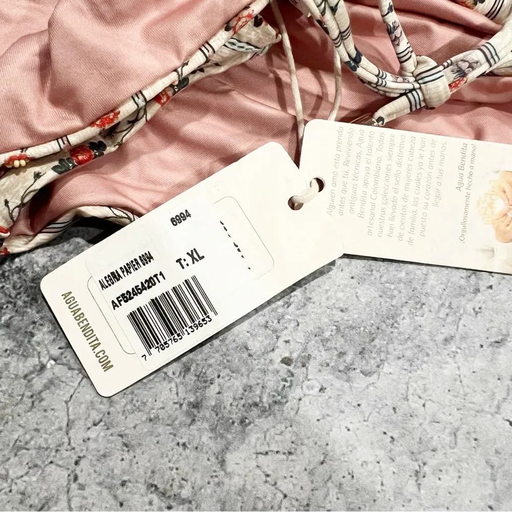 Agua Bendita PAPIER ALEGRIA Bikini Bottom Floral Size XL NWT - Image 5