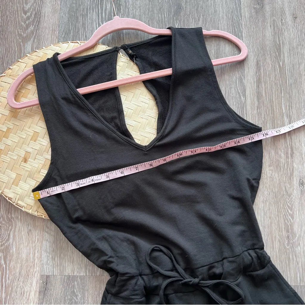 Quince  black French terry jumpsuit‎ cropped - Image 5