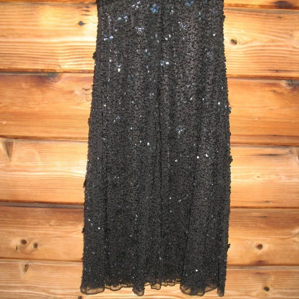 Mac Duggal 4988 Womens Pearl Embellished Drop Shoulder Dress - Image 8