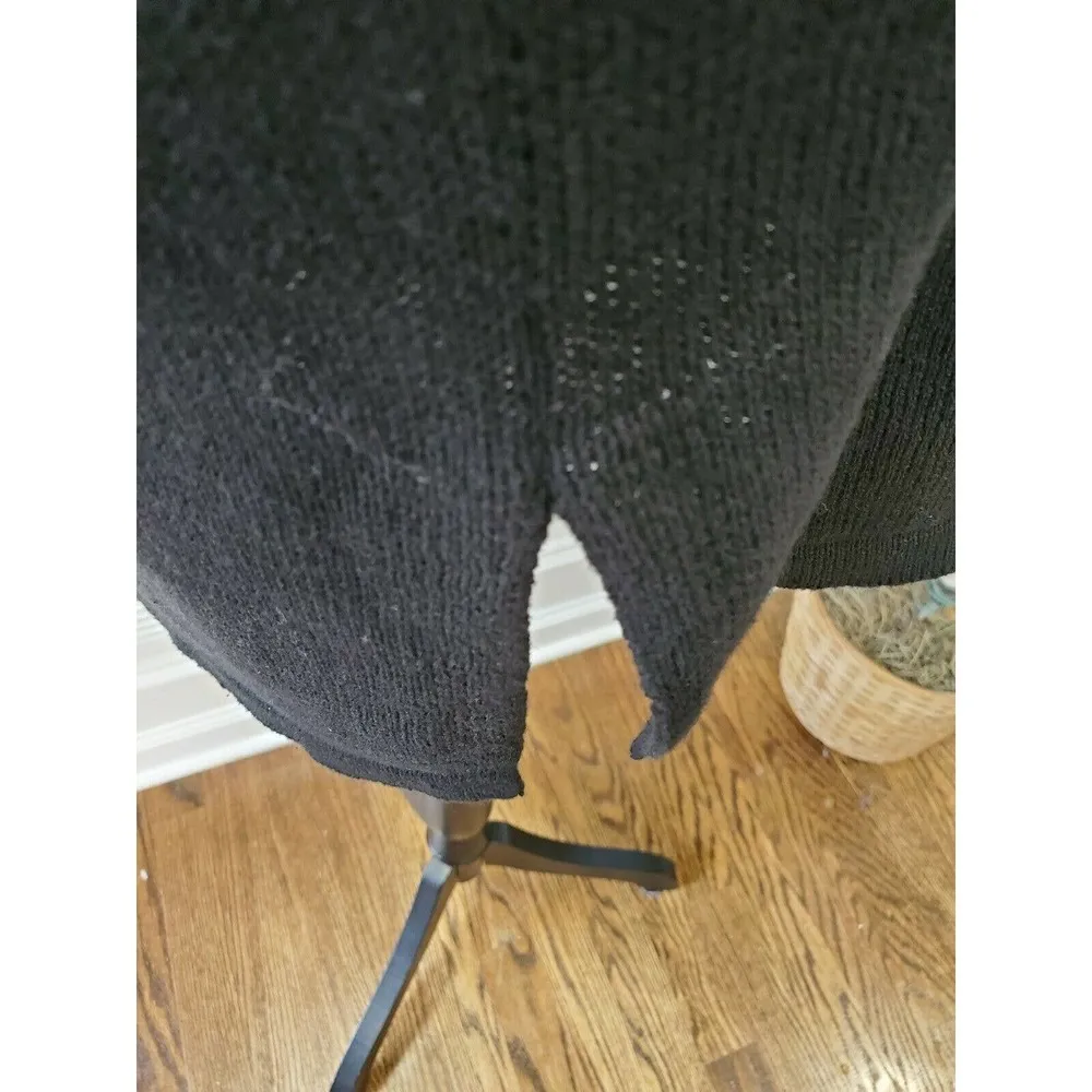 Requirements Women Solid Black Ramie Scoop Neck Long Sleeve knit Sweater Size XL - Image 5