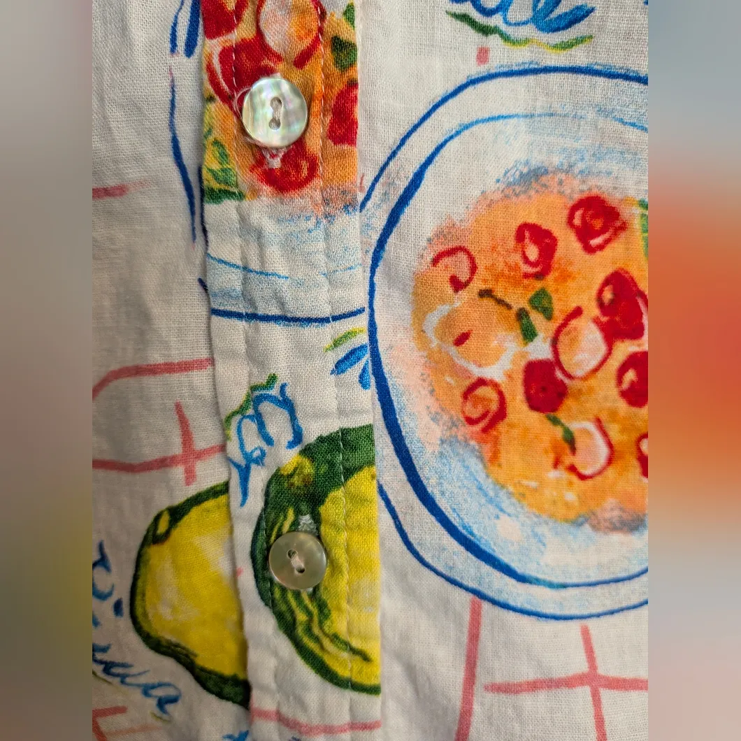 Calypso St. Barth Multicolor Seafood Print Shirt Size Large - Image 3